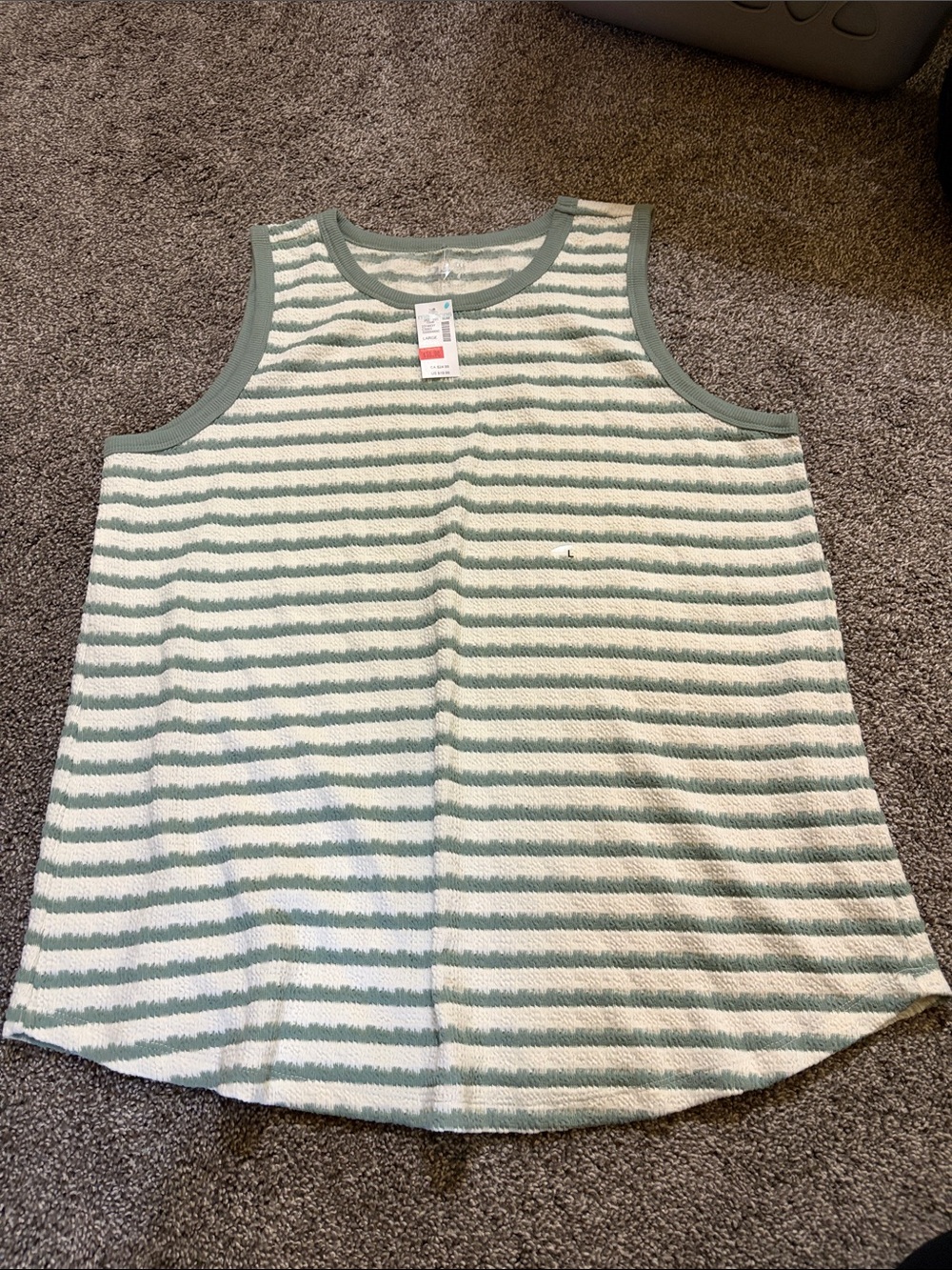 NWT Maurice’s 24/7 Striped Green and White Tank Top